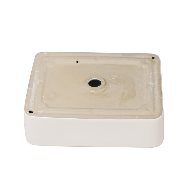 16"x12" White Ceramic Rectangular Bathroom Sink