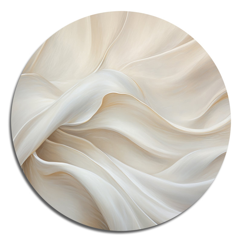 Tissu blanc en soie River - mode ronde en métal, H 29 po x l 29 po