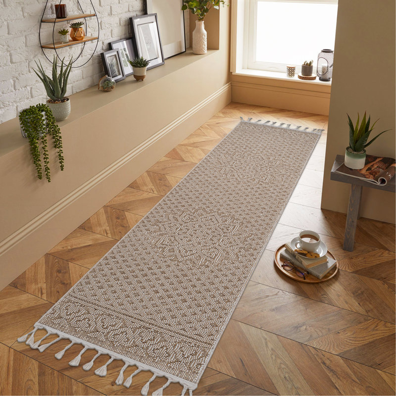 8X10 Beige /Medallion Indoor/Outdoor Area Rug, Runner 2'2" x 8'