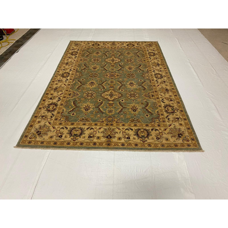 Tapis Oushak rétro de 5 pi 7 po x 8 pi 2 po One-of-a-Kind Anatolian