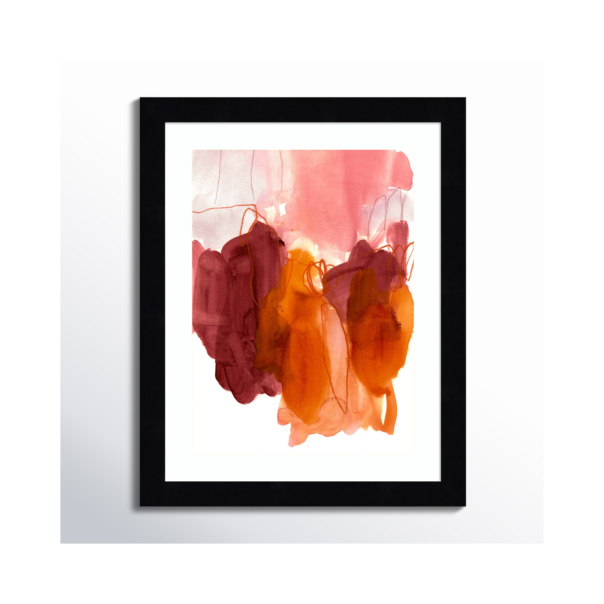 Abstract Painting X by Iris Lehnhardt Wood Framed Wall Art Print, 13" H x 11" W, Black