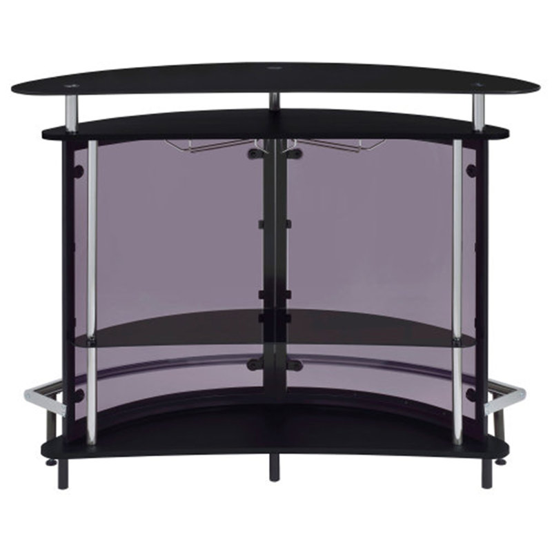 Strick & Bolton Black Freestanding Glass Top Home Bar Wine Cabinet with Sophistication, Black