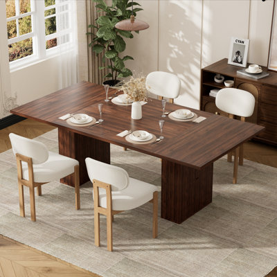 Ensemble de salle à manger 78 po, table de rangement et 4 chaises rembourrées pour 4 à 8 personnes, salle à manger, cuisine