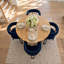 Ensemble de table à manger pour 4 personnes avec table ronde et 4 fauteuils en velours rembourrés-417909038