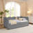Daybed With Trundle Twin Size Sofa Bed No Box Spring Needed, With USB Port And Adorable Wave Shaped-1988659262