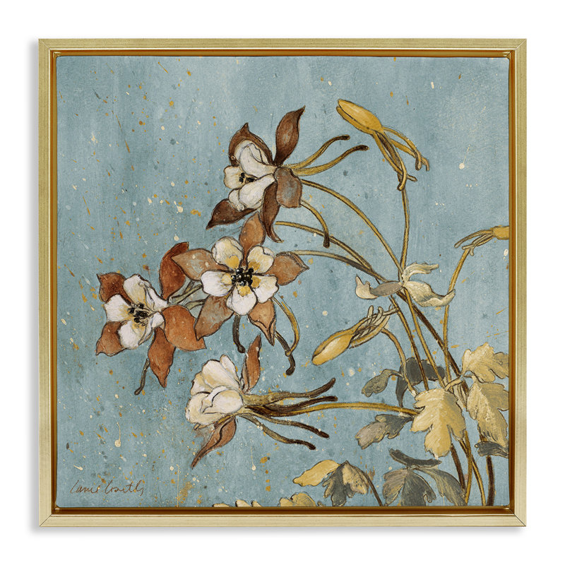 «Rustic Blooming Buds» par Lanie Loreth, Cadre flottant métallique doré, H 25 po x l 25 po