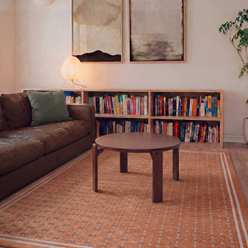 Via Slim Washable Rug, Peach, 7'10" x 10'
