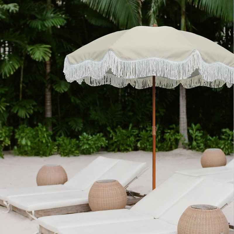 Parasol de terrasse 6,5 pi Boho, Light Beige