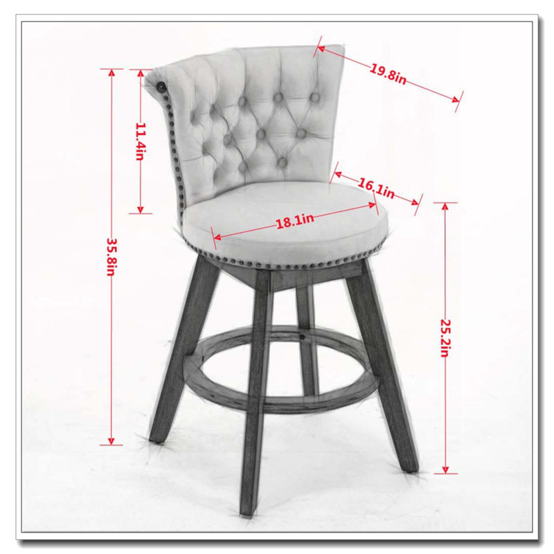 Tabouret de bar pivotant à 360 °, Beige