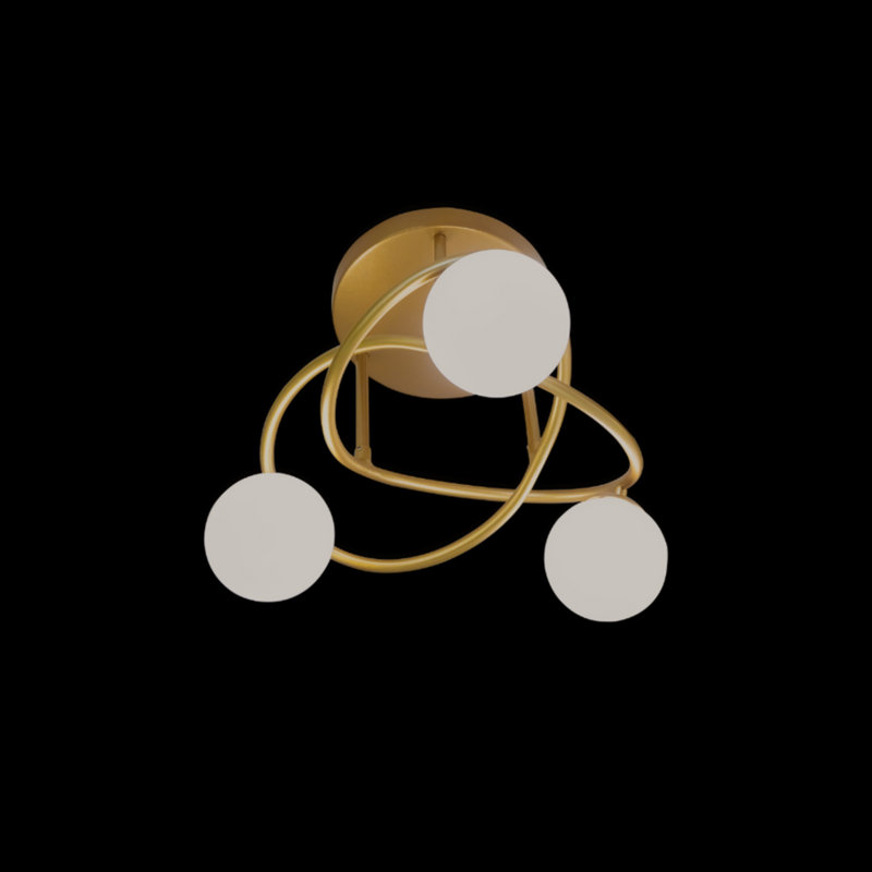 Plafonnier encastré 3 lumières Opalite Gold