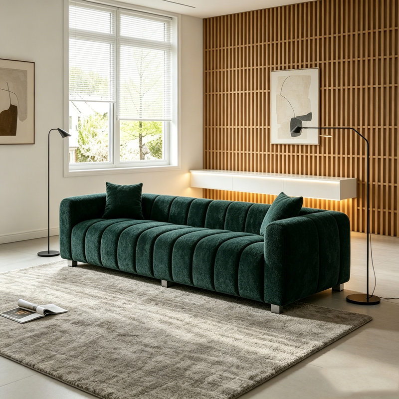 Canapé en velours de première qualité 83,46 po, Green