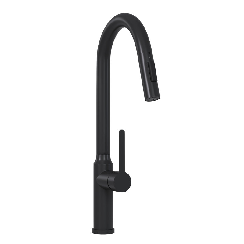 Robinet de cuisine 18,99 po noir mat avec design ergonomique rétractable pour - 18,99 po, Black