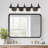 Modern 5-Light Vanity Light, Bathroom Lighting Fixture Over Mirror With Clear Glass Shade And Metal Base, Matte Black.