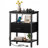 Nightstand with Built-in Charging Station, Bedside Table with Adjustable Fabric Drawer and 3-Tier Storage End Table-37325741-45358474