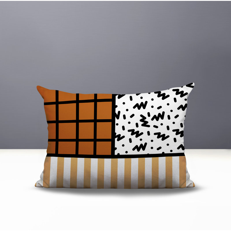 Oreiller rectangulaire réversible intérieur / extérieur Minka, Rectangulaire H 18 po x l 25 po, Orange