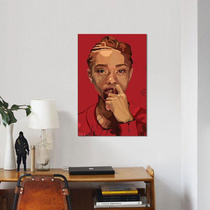« freckles fille », impression sur toile, H 12 po x l 8 po x P 0,75 po, Toile tendue, Pas de tapis