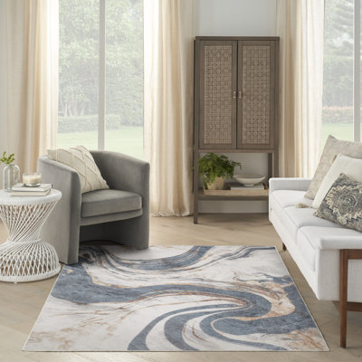Tapis d'intérieur moderne ivoire Nourison Astra