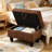 28.5" Wide Faux Suede Diamond Tufted Storage Ottoman Bench with Flip Top Storage，Chocolate-1002611280