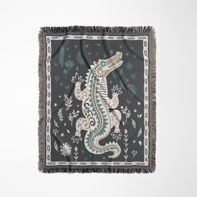 Jeté en mélange de coton Amiro Crocodile