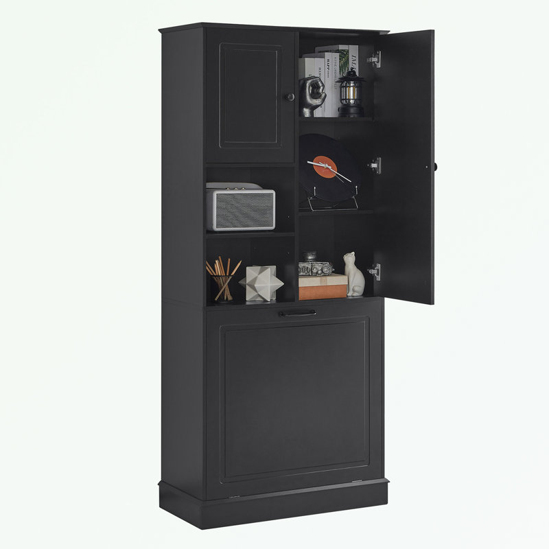 Grande armoire de rangement avec tablettes réglables, Noir