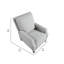 Fauteuil inclinable manuel à poussoir Berry, garniture cloutée en chenille grise