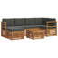  Ensemble de canapé 7 pièces en bois d'acacia massif naturel et anthracite