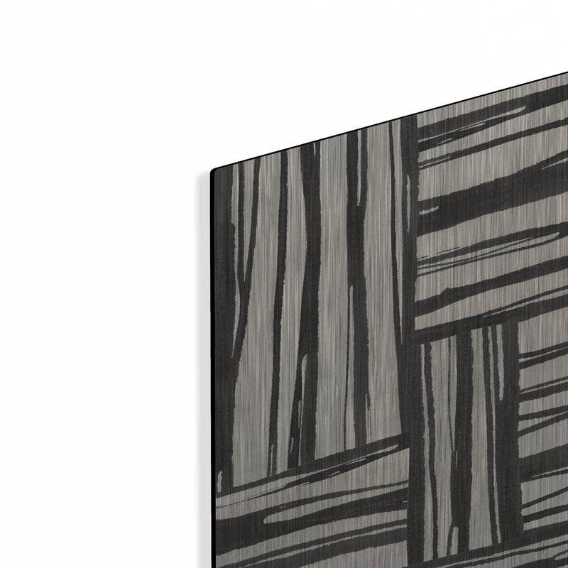 Art mural en métal Ebern Designs «Sentiment Stripes 4» par Chris Paschke, H 16 po x l 12 po