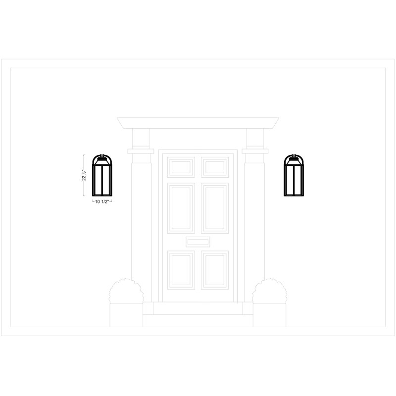 Wellsworth 3 - Light Outdoor Wall Lantern, Painted Distressed Brass, 22.5" H x 10.5" W x 9.13" D