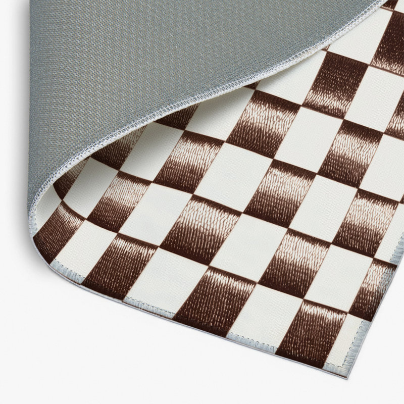 Tapis d'intérieur et d'extérieur à carreaux beige, Rectangulaire 2 pi x 3 pi