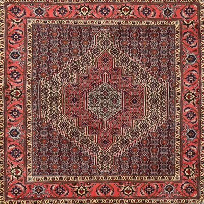 Tapis traditionnel rose clair / rouge / brun