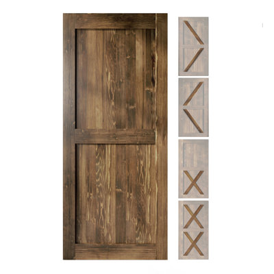 84 po de hauteur 5-en-1 Design noyer foncé couleur bois de pin massif fini / non assemblé une porte seulement