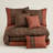 Brown and Orange Embroidered Comforter Set-128963173
