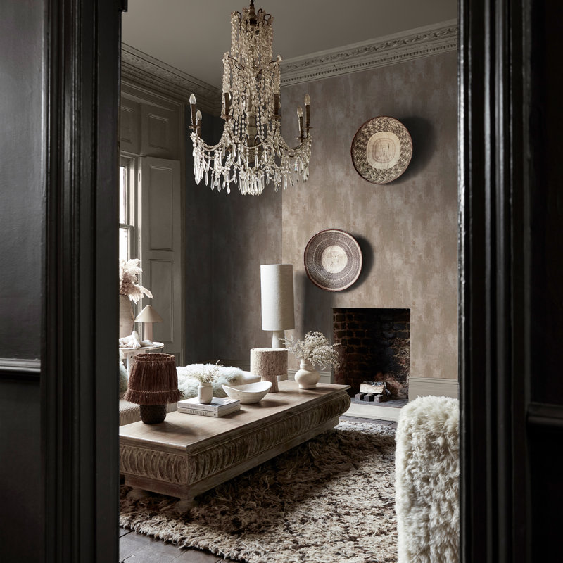 Oxidized Opulence Nightfall Wallpaper, Limestone