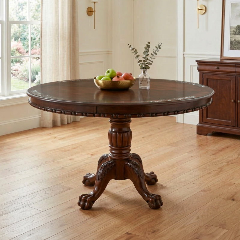 Aala Round Solid Wood Base Dining Table