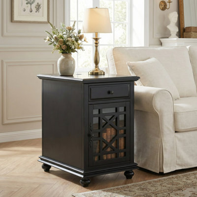 Ahmara End Table with Storage and Built-In Outlets