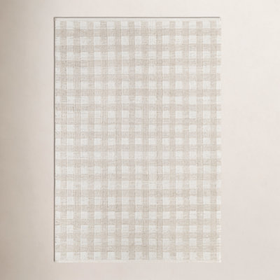 Lavande Hand-Woven Plaid Wool Rug