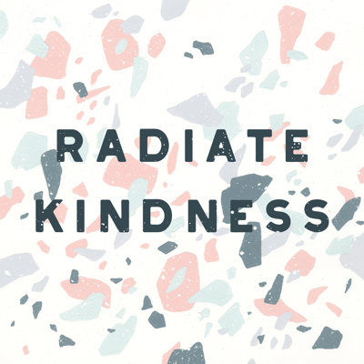 Terrazzo Inspiration I Kindness by Moira Chocolate - Wrapped Canvas Print