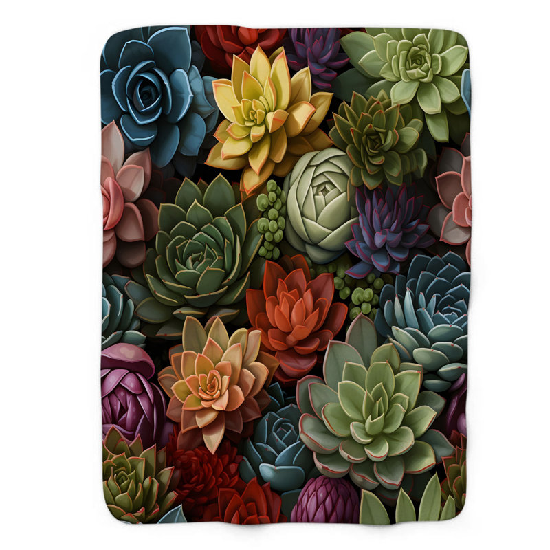 Cactus colorés - couverture de qualité supérieure 1 pièce, Grand lit