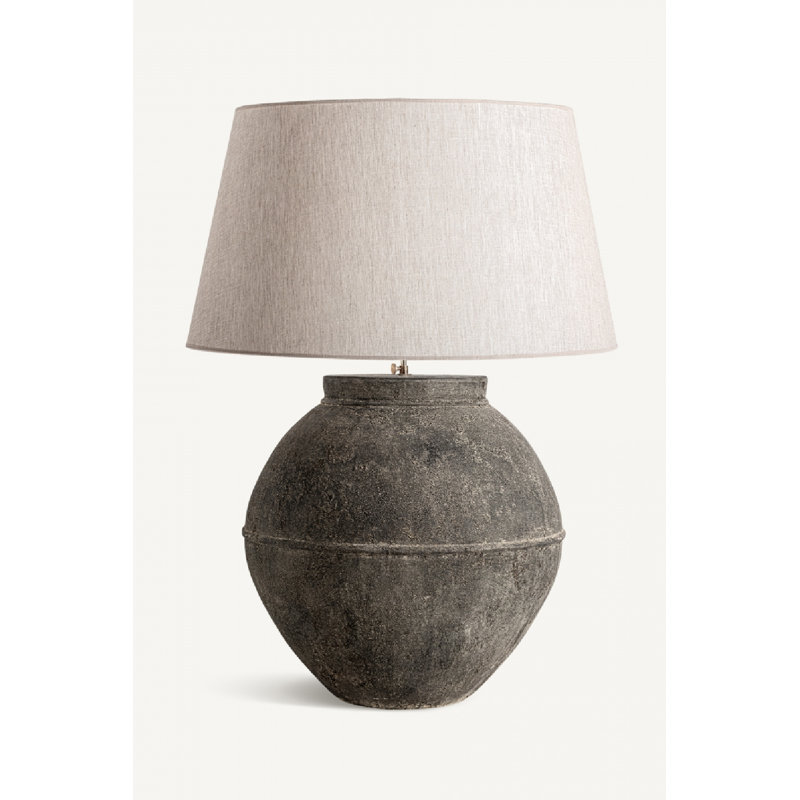 Terracotta Table Lamp, Brown, White