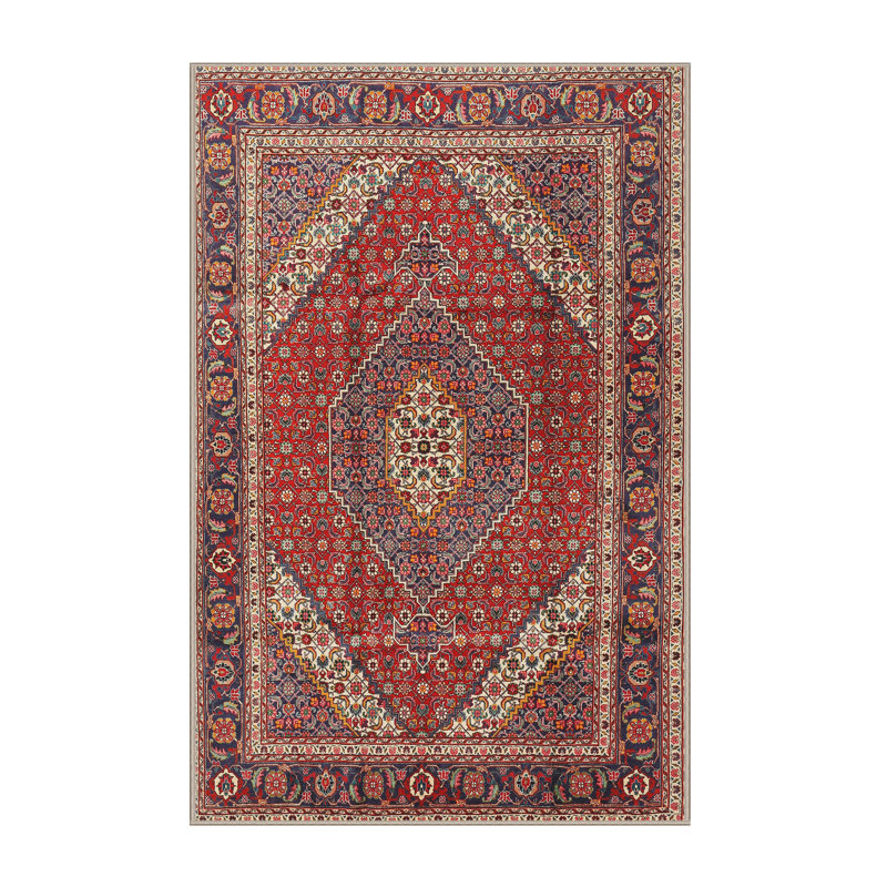 Tapis traditionnel rouge / brun Future Tense, Rectangle 6 pi x 9 pi