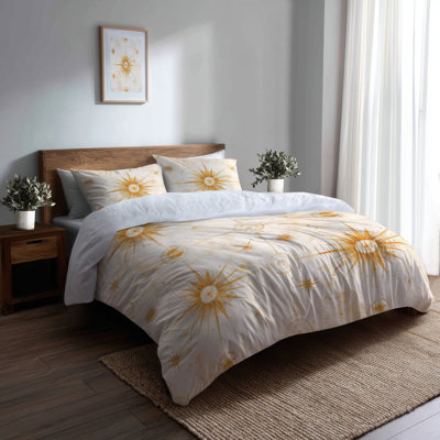 Ensemble de literie 3 pièces Starburst - Ensemble de housse de couette et coussin décoratif Boho Boho