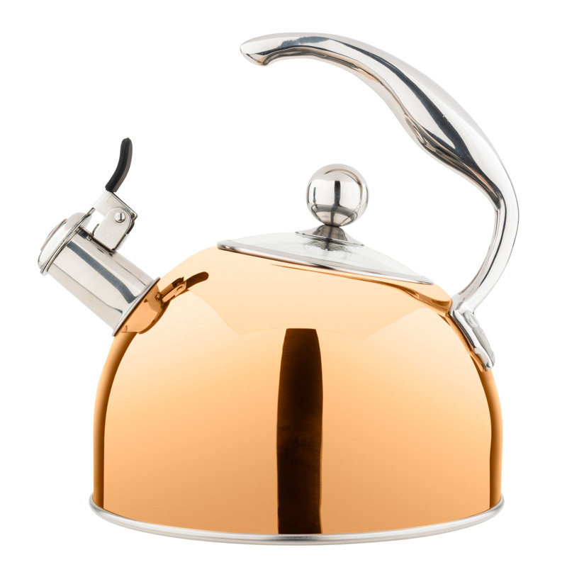 Viking 2.6-Quart Stainless Steel Kettle with 3-Ply Base, Rose Gold