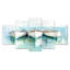 Ensemble de 5 décorations murales Watercolor Canoes On The Serene Lake - Lake