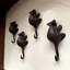Ensemble de 4 crochets muraux décoratifs en forme de souris, en fonte marron vieillie, 15 cm.