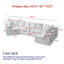 Canapé modulaire extra large en L à assise profonde en tissu chenille modulaire avec 11 coussins inclinables incurvés sur le plancher sans assemblage requis-130204906-130204907