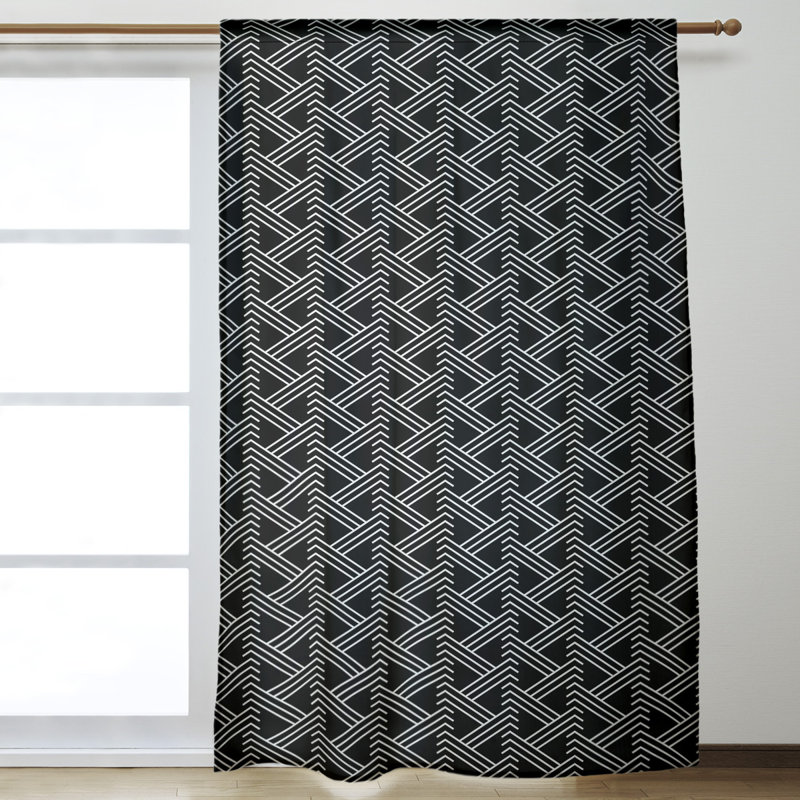 Jordao Room Darkening Curtain Single Panel, Black