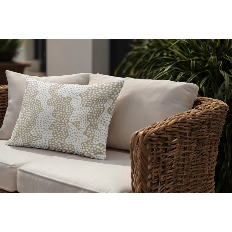 Barnon Reversible Throw Pillow, Beige, 14"H x 20"W