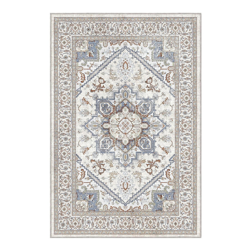 Tapis gris lavable gris pour salon et chambre à coucher, Rectangle 5 pi x 7 pi