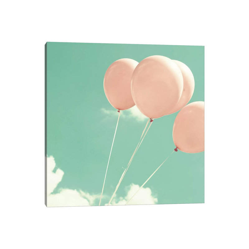 Blush Pink Balloons by Caroline Mint - Print on Canvas, Wrapped Canvas, 45.72 cm H x 45.72 cm W x 1.91 cm D
