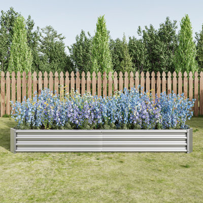 Lit de jardin surélevé en métal, pot de fleurs surélevé rectangulaire pour plantes à fleurs, herbe à légumes